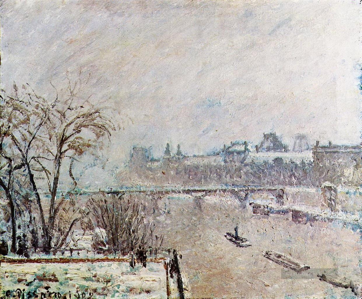 die Seine aus gesehen die pont neuf Schnee 1902 Camille Pissarro Ölgemälde